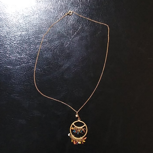 Vintage fringe colorful beaded necklace - Picture 4 of 6